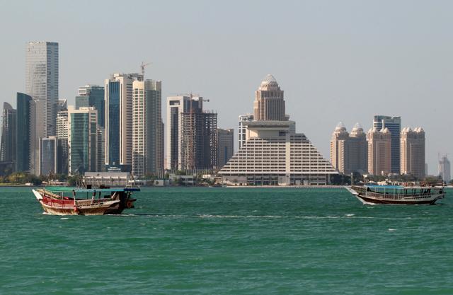Buildings are seen on a coast line in Doha, Qatar June 5, 2017. (REUTERS) Buildings are seen on a coast line in Doha, Qatar June 5, 2017. (REUTERS)