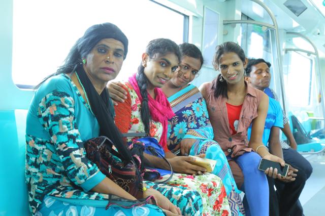 Some the trangender workers employed by Kochi Metro. (HT Photo)