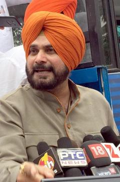 Punjab tourism minister Navjot Singh Sidhu at Harike on Saturday. (HT Photo)