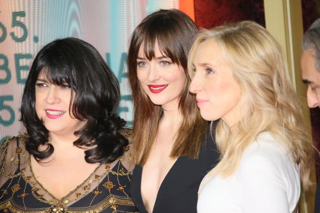 (From L) EL James, Dakota Johnson, and Sam Taylor-Johnson. (Shutterstock)