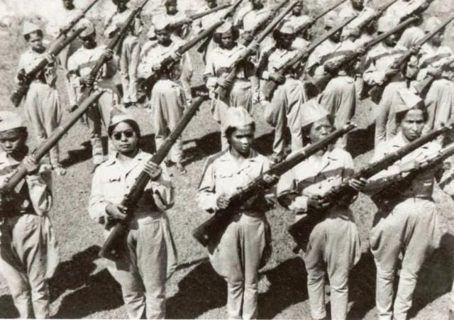 The Rani of Jhansi Regiment. Undated picture. (Courtesy HarperCollins) The Rani of Jhansi Regiment. Undated picture. (Courtesy HarperCollins)