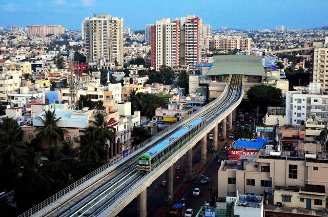 A train on the Green Line of Namma Metro's Phase-1, from Sampige Road Metro Station to Yelchenahalli Metro Station, is seen before its inauguration in Bengaluru. (PTI Photo) A train on the Green Line of Namma Metro's Phase-1, from Sampige Road Metro Station to Yelchenahalli Metro Station, is seen before its inauguration in Bengaluru. (PTI Photo)