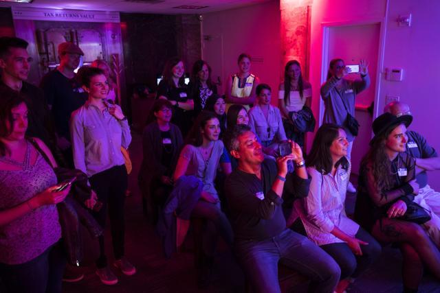 Guests view a video exhibit at The Daily Show-produced 'Donald J. Trump Presidential Twitter Library,' June 16, 2017 in New York City. (AFP Photo) Guests view a video exhibit at The Daily Show-produced 'Donald J. Trump Presidential Twitter Library,' June 16, 2017 in New York City. (AFP Photo)