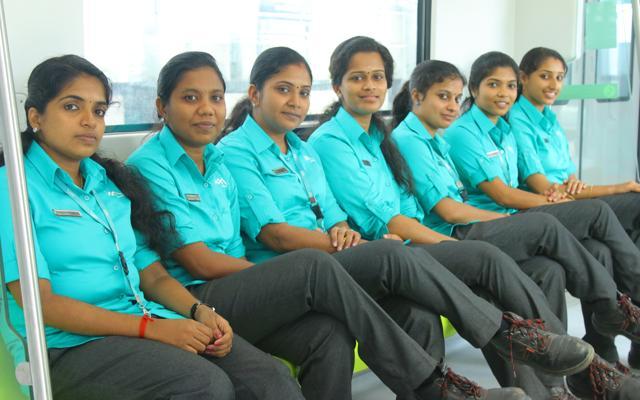 In this file photo, May 24,2017, women pilots pose for a photo inside the Kochi metro. PM Modi hailed Kochi Metro for giving opportunities to women and transgenders. Kochi metro service, once completed, will be the first in India to have a workforce that comprises 80% women. (HT Photo) In this file photo, May 24,2017, women pilots pose for a photo inside the Kochi metro. PM Modi hailed Kochi Metro for giving opportunities to women and transgenders. Kochi metro service, once completed, will be the first in India to have a workforce that comprises 80% women. (HT Photo)