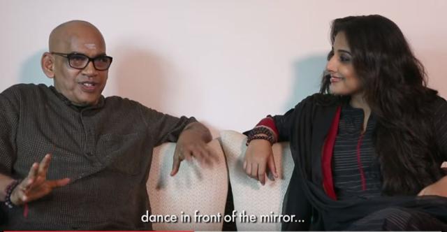 Vidya with her father PR Balan in a still from the video.