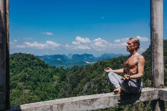 A man meditating on a narrow balk. (Shutterstock) A man meditating on a narrow balk. (Shutterstock)