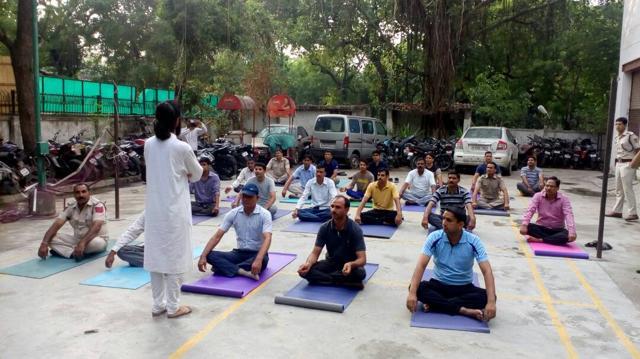 Officers of all ranks are enthusiastically participating in the yoga camps.