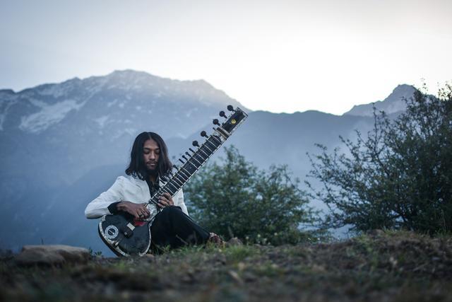 Rishabh Seen is a sitar player who plays and composes rock music on the traditional Indian instrument. (Chinmoy Sonowal)