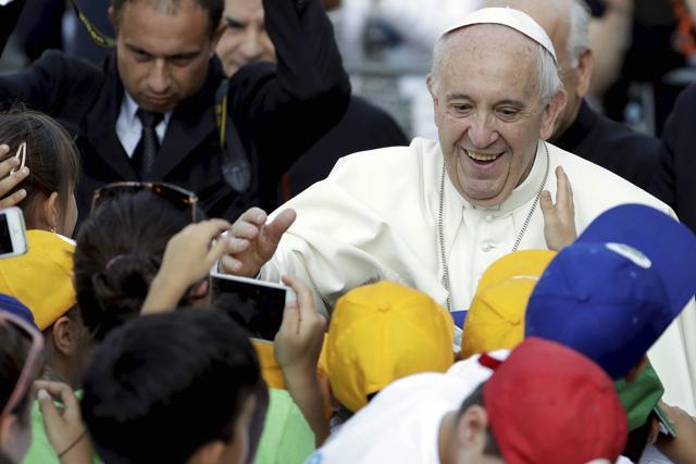 Pope Francis greets children as he arrives at Bozzolo, near Cremona, northern Italy, to pray at the tomb of Don Primo Mazzolari, Tuesday, June 20, 2017. (AP Photo) Pope Francis greets children as he arrives at Bozzolo, near Cremona, northern Italy, to pray at the tomb of Don Primo Mazzolari, Tuesday, June 20, 2017. (AP Photo)