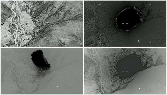 A combination of still images taken from a video released by the US Department of Defence on April 14, 2017 shows (clockwise) the explosion of a MOAB, or "mother of all bombs", when it struck the Achin district of the eastern province of Nangarhar, Afghanistan, bordering Pakistan where US officials said a network of tunnels and caves was being used by militants linked to Islamic State. (REUTERS) A combination of still images taken from a video released by the US Department of Defence on April 14, 2017 shows (clockwise) the explosion of a MOAB, or "mother of all bombs", when it struck the Achin district of the eastern province of Nangarhar, Afghanistan, bordering Pakistan where US officials said a network of tunnels and caves was being used by militants linked to Islamic State. (REUTERS)