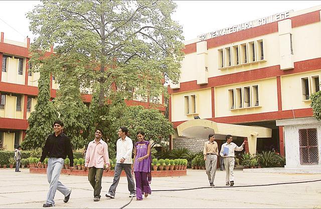 The main building of Sri Venkateswara College. (HT Photo) The main building of Sri Venkateswara College. (HT Photo)
