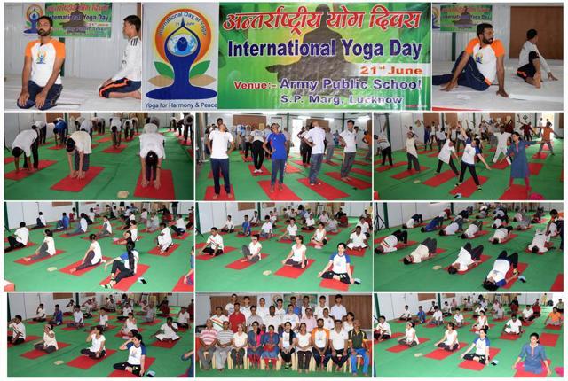 Lucknow’s Army Public School conducted a yoga workout to celebrate the day as all staff and students participated in the programme. (HT photo) Lucknow’s Army Public School conducted a yoga workout to celebrate the day as all staff and students participated in the programme. (HT photo)
