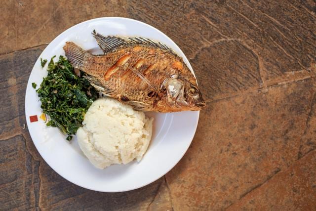 Ugali is Swahhii for a porridge-like dish made from corn meal that is a staple in southerna nd eastern Africa. It is rolled into a ball and dipped in a meat, vegetable or fish curry. (Shutterstock) Ugali is Swahhii for a porridge-like dish made from corn meal that is a staple in southerna nd eastern Africa. It is rolled into a ball and dipped in a meat, vegetable or fish curry. (Shutterstock)