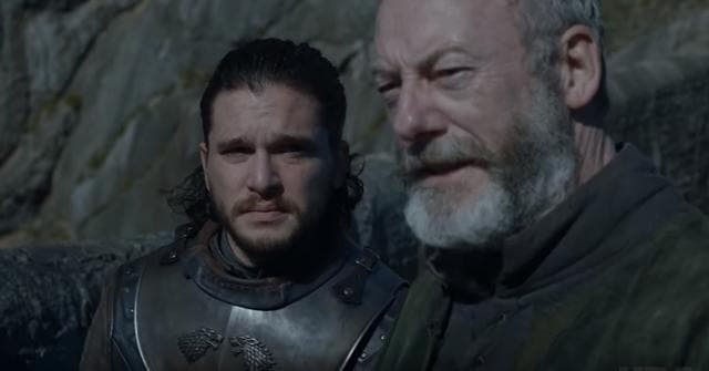 Jon Snow (left) and Ser Davos Seaworth (Liam Cunningham) Jon Snow (left) and Ser Davos Seaworth (Liam Cunningham)