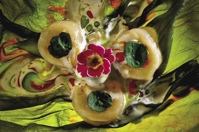 Chef Gaggan Anand’s cold ‘curry’ of scallops. Chef Gaggan Anand’s cold ‘curry’ of scallops.