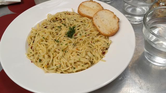 The Aglio Olio (Rs 250) is quite enough for two persons. (Karthika Ganesh) The Aglio Olio (Rs 250) is quite enough for two persons. (Karthika Ganesh)