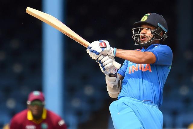 Shikhar Dhawan was the star with 87 as India eyed a big total. (AFP) Shikhar Dhawan was the star with 87 as India eyed a big total. (AFP)