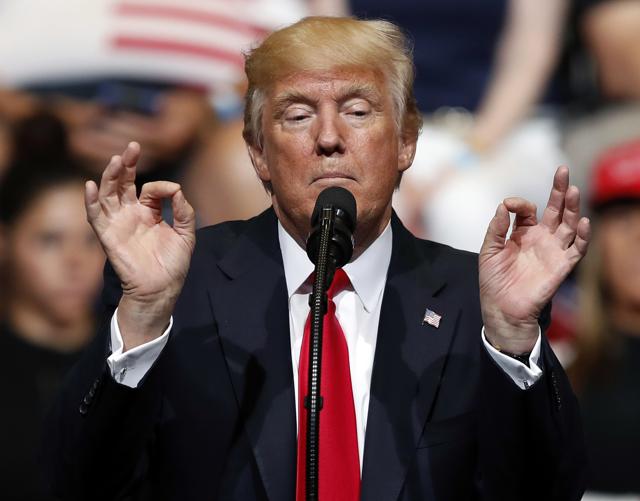 Trump has more followers on Twitter than Modi, but trails the Indian leader by a wide margin on Facebook. (AP) Trump has more followers on Twitter than Modi, but trails the Indian leader by a wide margin on Facebook. (AP)