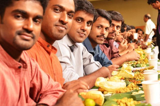 A traditional Kerala Hindu wedding feast. (Spykster via Flickr CC by 2.0.) A traditional Kerala Hindu wedding feast. (Spykster via Flickr CC by 2.0.)