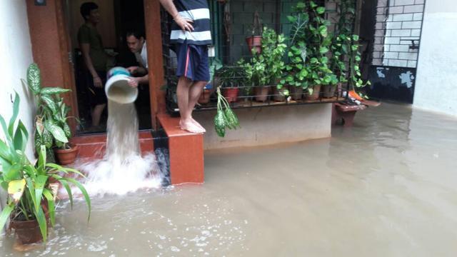 A house gets flooded at Thane. (Praful Gangurde)