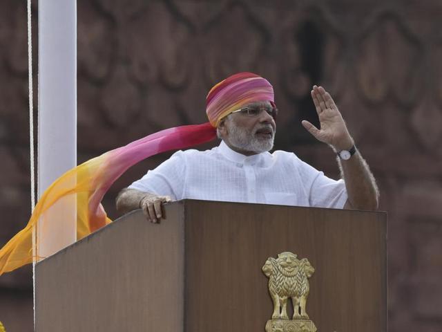 Prime Minister Narendra Modi at the Red Fort on the 70th Independence Day. (HT Photo) Prime Minister Narendra Modi at the Red Fort on the 70th Independence Day. (HT Photo)