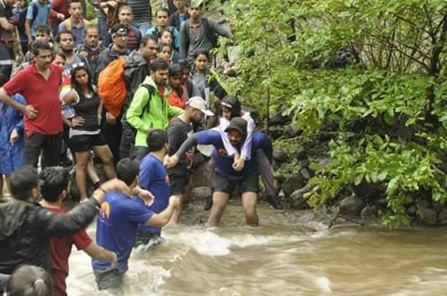 A group at Devkund. (HT)