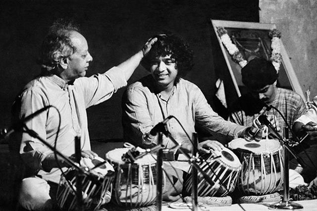 Tabla maestro Zakir Hussain with his legendary father Allah Rakha. Dayanita photographed Zakir Hussain over six years in the early Eighties. (Courtesy Dayanita Singh) Tabla maestro Zakir Hussain with his legendary father Allah Rakha. Dayanita photographed Zakir Hussain over six years in the early Eighties. (Courtesy Dayanita Singh)