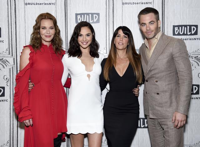 Actress Connie Nielsen, left, actress Gal Godot, director Patty Jenkins and actor Chris Pine pose together at the BUILD Speaker Series to discuss the film, Wonder Woman at AOL Studios on Tuesday, May 23, 2017, in New York. (Evan Agostini/Invision/AP) Actress Connie Nielsen, left, actress Gal Godot, director Patty Jenkins and actor Chris Pine pose together at the BUILD Speaker Series to discuss the film, Wonder Woman at AOL Studios on Tuesday, May 23, 2017, in New York. (Evan Agostini/Invision/AP)