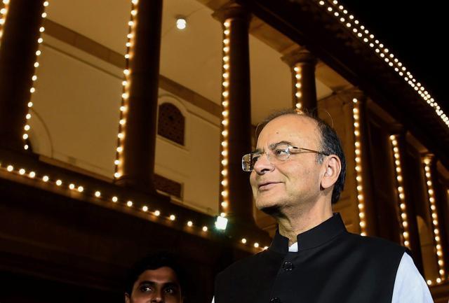 Union finance minister Arun Jaitley leaves after the launch of 'Goods and Services Tax (GST)' at Parliament in New Delhi. (PTI file photo)