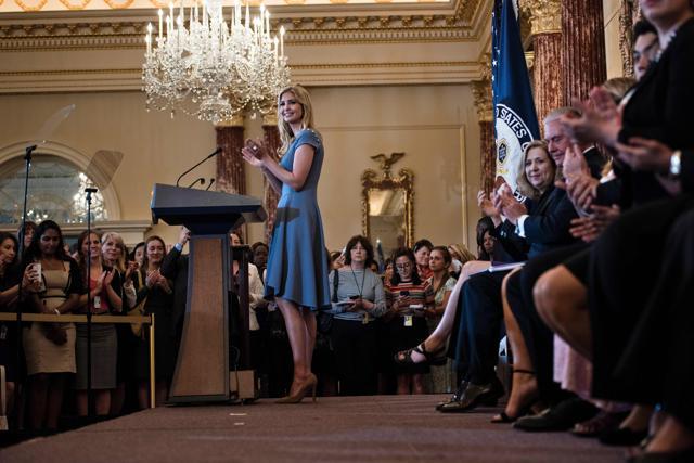 Ivanka Trump speaks during an event about the 2017 Human Trafficking Report at the US State Department June 27, 2017 in Washington, DC.  (AFP)