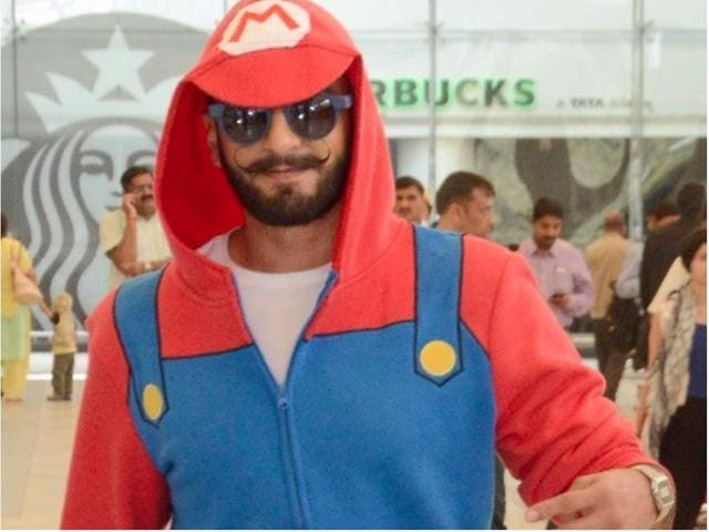 Here, he’s dressed as the gaming character Super Mario. Here, he’s dressed as the gaming character Super Mario.