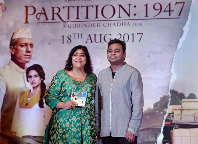 Gurinder Chadha and music composer AR Rahman during the music launch of Partition: 1947. (PTI)
