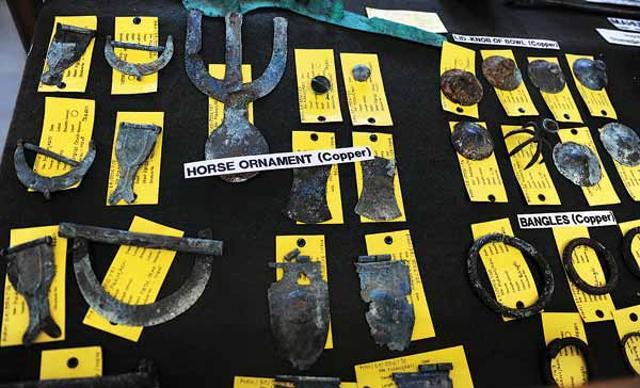 The artefacts on display at the Deccan College Archaeology Museum. (HT Photo) The artefacts on display at the Deccan College Archaeology Museum. (HT Photo)