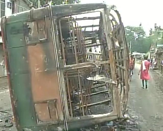 One of the vehicles that were torched during the violence in Baduria. (ANI Twitter) One of the vehicles that were torched during the violence in Baduria. (ANI Twitter)