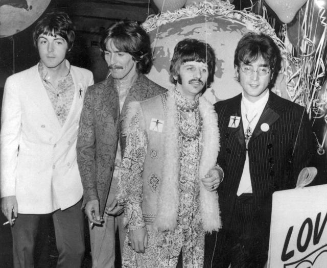 In this June 24, 1967 file photo, The Beatles, from left, Paul McCartney, George Harrison, Ringo Starr and John Lennon, appear at EMI Studios in London. (AP) In this June 24, 1967 file photo, The Beatles, from left, Paul McCartney, George Harrison, Ringo Starr and John Lennon, appear at EMI Studios in London. (AP)
