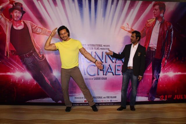 Nawazuddin Siddiqui and Tiger Shroff during the song launch Swag from their upcoming film Munna Michael. (IANS) Nawazuddin Siddiqui and Tiger Shroff during the song launch Swag from their upcoming film Munna Michael. (IANS)