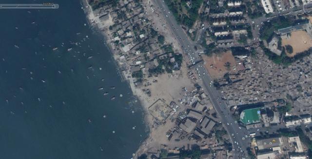 The coastline at Mahim sea in 2017. The coastline at Mahim sea in 2017.