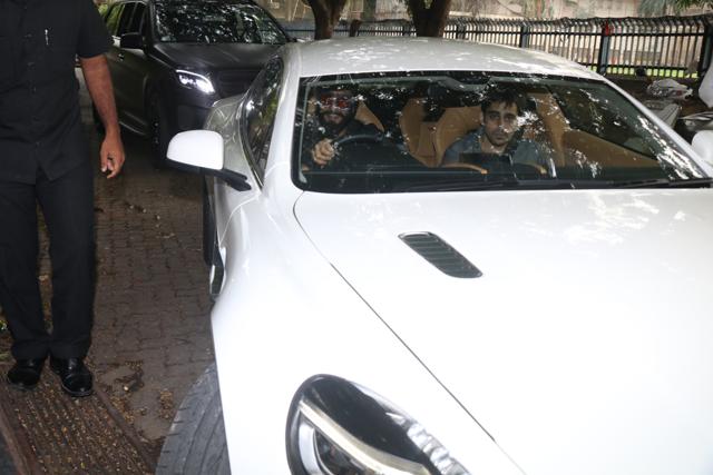 Ranveer was accompanied by a friend on the ride. (HT Photo/Prodip Guha)