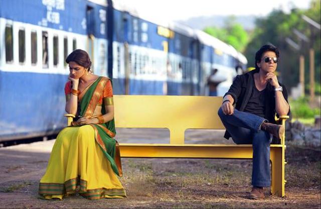 Deepika Padukone and Shah Rukh Khan in Chennai Express. Deepika Padukone and Shah Rukh Khan in Chennai Express.