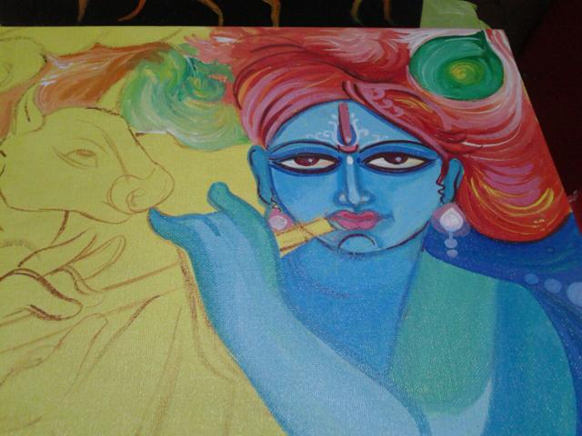 A painting by Pankay Roy. (Priyanka Deb Barman / HT Photo) A painting by Pankay Roy. (Priyanka Deb Barman / HT Photo)