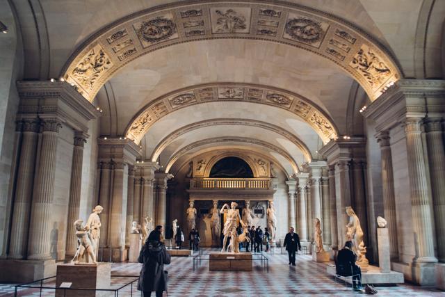 A large hall inside the Louvre museum in Paris. (Shutterstock) A large hall inside the Louvre museum in Paris. (Shutterstock)