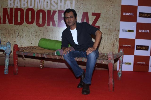 Nawazuddin Siddiqui during the trailer launch of Babumoshai Bandookbaaz in Mumbai on July 11. (IANS)