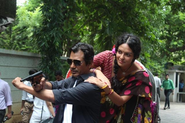 Nawazuddin Siddiqui and Bidita Bag during the trailer launch of Babumoshai Bandookbaaz in Mumbai on July 11. (IANS)