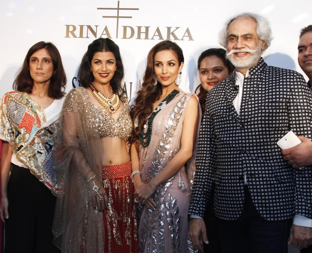 Rina Dhaka has done a fashion exhibit in the past at the couture week with actors Nimrat Kaur and Malaika Arora as her showstoppers.