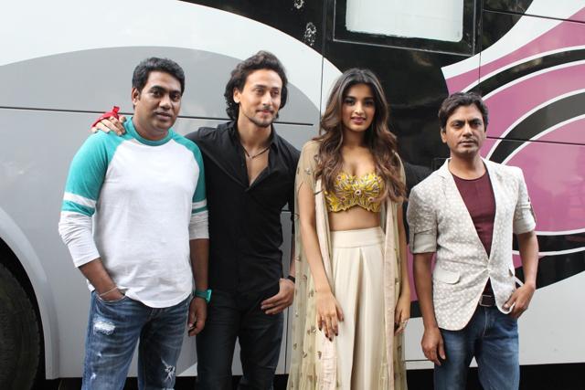 Tiger Shroff, Nidhhi Agrawal and Nawazuddin Siddiqui. (IANS)