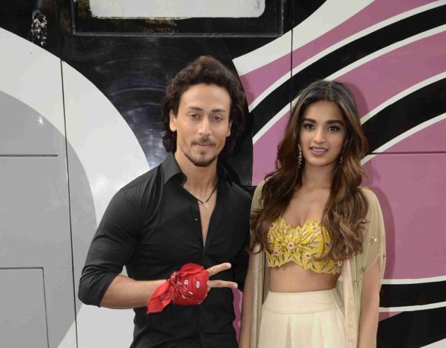 Tiger Shroff and Nidhhi Agrawal during the promotion of their upcoming film Munna Michael. (IANS)