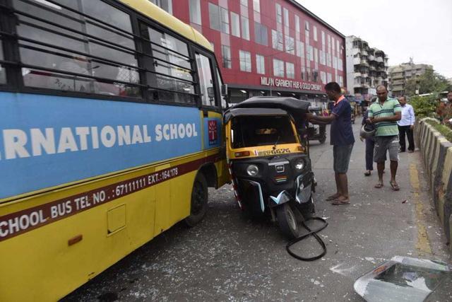 Two autorickshaws were damaged in the incident. (HT Photo)