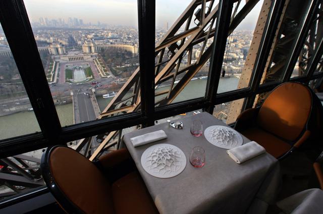 A table set up at the restaurant "Jules Vernes" up the Eiffel tower in Paris. (AFP File Photo) A table set up at the restaurant "Jules Vernes" up the Eiffel tower in Paris. (AFP File Photo)