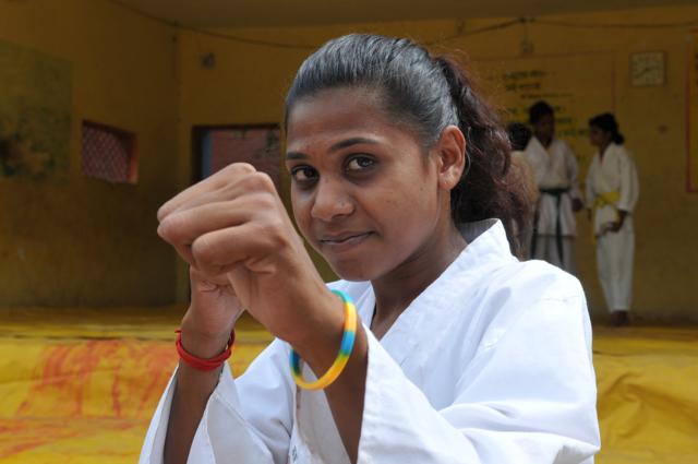 Manna Mandlekar stands apart for being the first girl in her village to learn judo. The skills have given her the confidence to pursue a Master’s degree in a village where girls drop out in Class 8 because it’s unsafe to travel to school in the next village. (Mujeeb Faruqui / HT Photo)