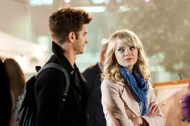 Andrew Garfield and Emma Stone in The Amazing Spider-Man 2. Andrew Garfield and Emma Stone in The Amazing Spider-Man 2.